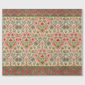  rood en groen Arabisch bloemenpatroon Cadeaupapier (Vlak)