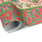  rood en groen Arabisch bloemenpatroon Cadeaupapier (Rol Hoek)