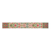 rood en groen Arabisch bloemenpatroon Grosgrain Lint (Voorkant)