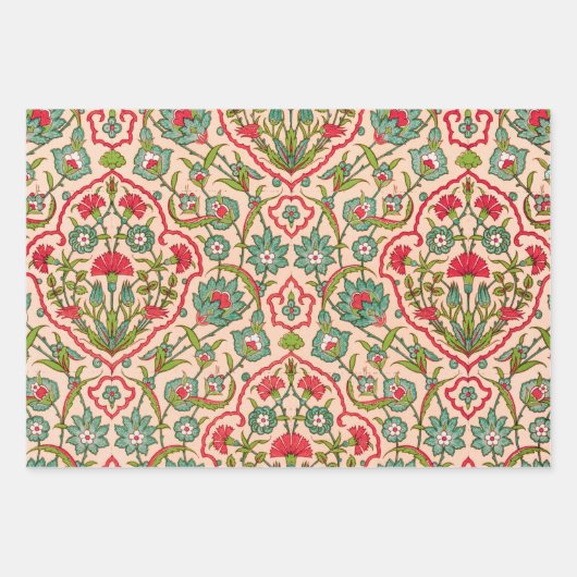  rood en groen Arabisch bloemenpatroon Inpakpapier Vel (Voorkant 2)