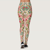 rood en groen Arabisch bloemenpatroon Leggings (Achterkant)