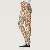 rood en groen Arabisch bloemenpatroon Leggings (Links)