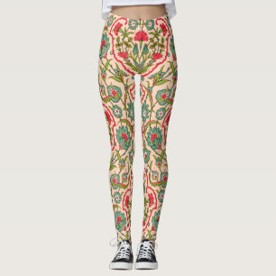  rood en groen Arabisch bloemenpatroon Leggings