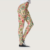rood en groen Arabisch bloemenpatroon Leggings (Rechts)