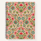  rood en groen Arabisch bloemenpatroon Notitieboek (Voorkant)