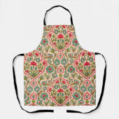  rood en groen Arabisch bloemenpatroon Schort (Voorkant)