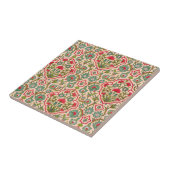  rood en groen Arabisch bloemenpatroon Tegeltje (Zijkant)