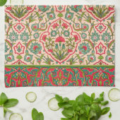  rood en groen Arabisch bloemenpatroon Theedoek (Gevouwen)