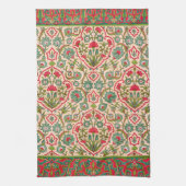  rood en groen Arabisch bloemenpatroon Theedoek (Verticaal)