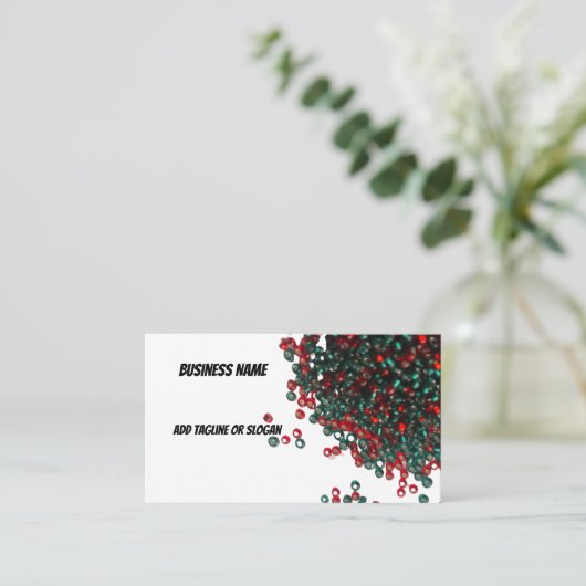 Rood en Groen Bead Collectie Custom Visitekaartje (Staand voorkant)