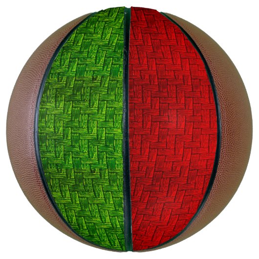 Rood en groen blok basketbal (Verticaal)