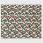 Rood en Groen Bonsai - Cadeaupapier (Vlak)