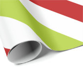 Rood en Groen Breed Diagonaal Streeppatroon Cadeaupapier (Rol Hoek)