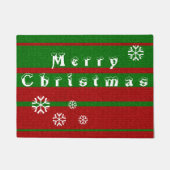 Rood en Groen Breien Vrolijk Kerstfeest Deurmat (Voorkant)
