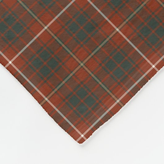 Rood en Groen Bruce Clan Tartan Fleece Deken (Hoek)