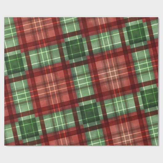 Rood en groen buffel met kerstfeestdag cadeaupapier (Vlak)