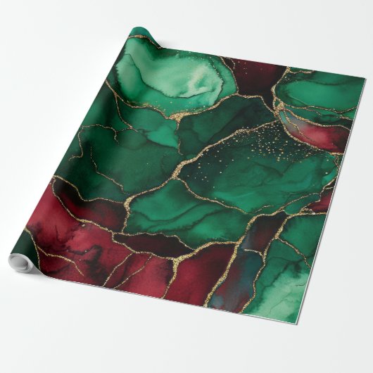 Rood en groen cadeaupapier (Uitgerold)