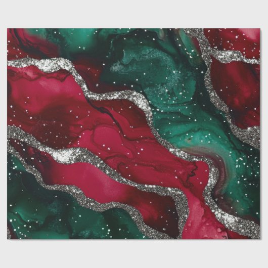 Rood en groen cadeaupapier (Vlak)