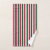 Rood en Groen Candy Cane Christmas Stripes Bad Handdoek (Handdoek)
