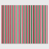 Rood en Groen Candy Cane Christmas Stripes Cadeaupapier (Vlak)