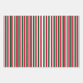 Rood en Groen Candy Cane Christmas Stripes Inpakpapier Vel (Voorkant 2)