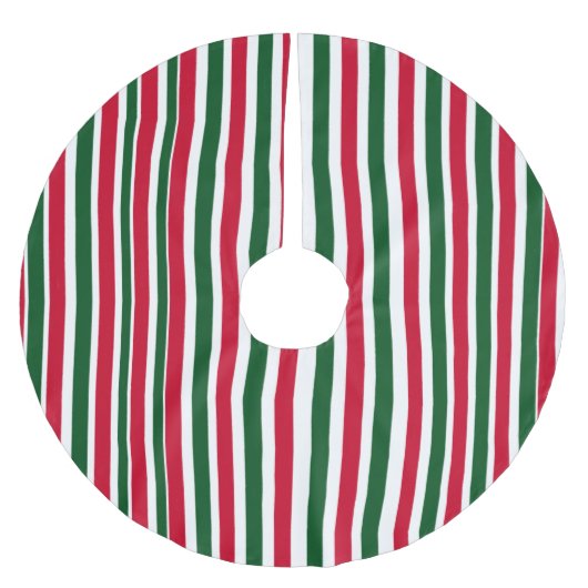 Rood en Groen Candy Cane Christmas Stripes Kerstboom Rok (Voorkant)