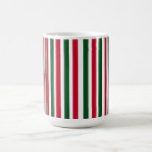 Rood en Groen Candy Cane Christmas Stripes Koffiemok (Center)