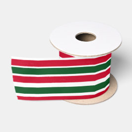 Rood en Groen Candy Cane Christmas Stripes Satijnen Lint
