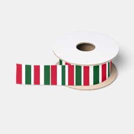 Rood en Groen Candy Cane Christmas Stripes Satijnen Lint