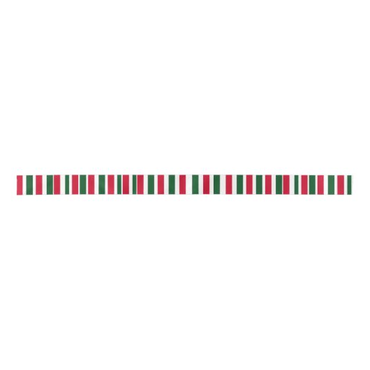 Rood en Groen Candy Cane Christmas Stripes Satijnen Lint (Voorkant)