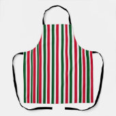Rood en Groen Candy Cane Christmas Stripes Schort (Voorkant)