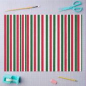 Rood en Groen Candy Cane Christmas Stripes Tissuepapier (Craft)