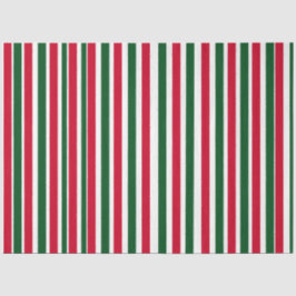 Rood en Groen Candy Cane Christmas Stripes Tissuepapier