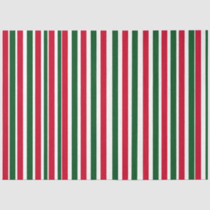 Rood en Groen Candy Cane Christmas Stripes Tissuepapier
