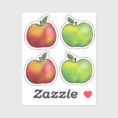 Rood en groen Cartoon appelmoes Sticker (Vel)