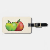 Rood en groen Cartoon appelvruchten en aangepaste  Bagagelabel (Voorkant horizontaal)