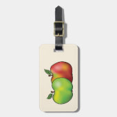 Rood en groen Cartoon appelvruchten en aangepaste  Bagagelabel (Voorkant verticaal)