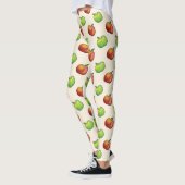 Rood en groen Cartoon Apple past in patroon Leggings (Links)