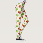 Rood en groen Cartoon Apple past in patroon Leggings (Rechts)