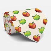 Rood en groen Cartoon Apple past in patroon Stropdas (Opgerold)