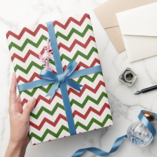 Rood en groen Checron Kerstvakantiepatroon Cadeaupapier