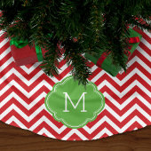 Rood en Groen Chevron Monogram Kerstboom Rok