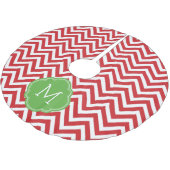Rood en Groen Chevron Monogram Kerstboom Rok (Gekanteld)