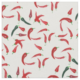 Rood en groen Chilipeper Patroon Stof