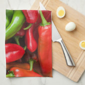 Rood en groen Chilis Peppers Keukenontwerp Theedoek (Quarter Fold)