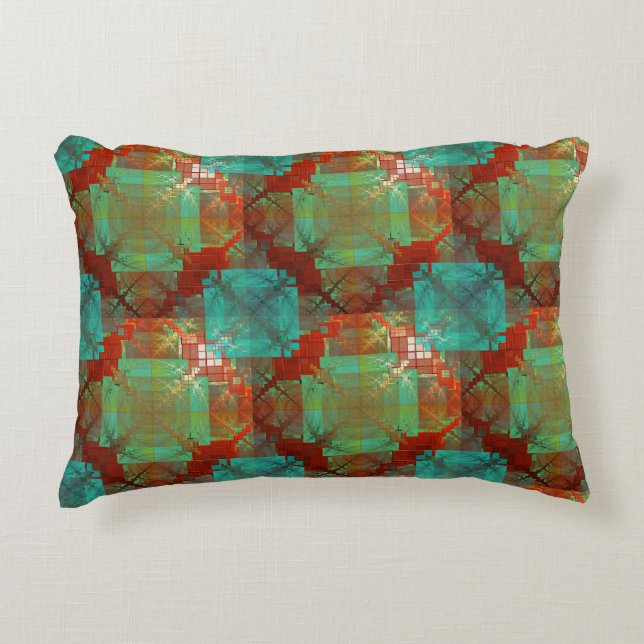 Rood en groen chromatische Fusion Accent Pillow Accent Kussen (Voorkant)
