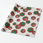 Rood en groen coronavirus | Kerstvirus Cadeaupapier (Uitgerold)