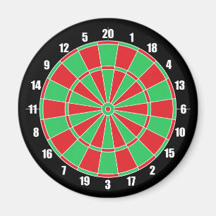 Rood en groen dartboard magneet
