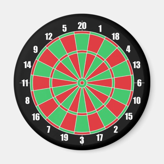 Rood en groen dartboard magneet (Voorkant)
