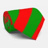 Rood en groen diagonaal-gestreept Stropdas (Opgerold)